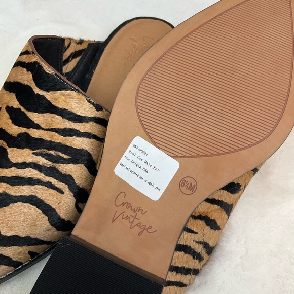 Crown Vintage Macaria Tiger Print Mules NWT Size 8.5 - Picture 3 of 6
